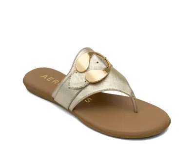 Aerosoles Glam Flip Flop In Gold