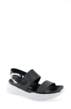 Aerosoles Hari Platform Sandal In Black Faux Leather-polyurethane