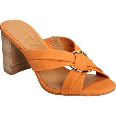 Aerosoles High Water Womens Padded Insole Open Toe Heel Sandals In Orange