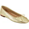 Aerosoles Homerun Womens Bow Ballet Flats In Gold