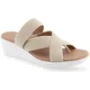 Aerosoles Ilona Sandal In Gold/beige Elastic