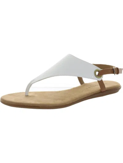Aerosoles In Conchlusion Womens Grommet T-strap Slingback Sandals In White