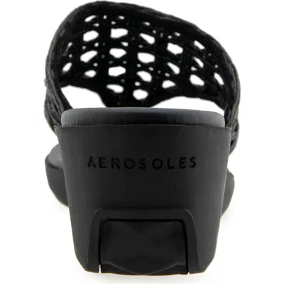 Aerosoles Ivie Wedge Sandal In Black Raffia