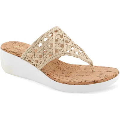 Aerosoles Ivie Wedge Sandal In Natural Raffia