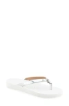 Aerosoles Jace Flip Flop In Silver Mirror,white
