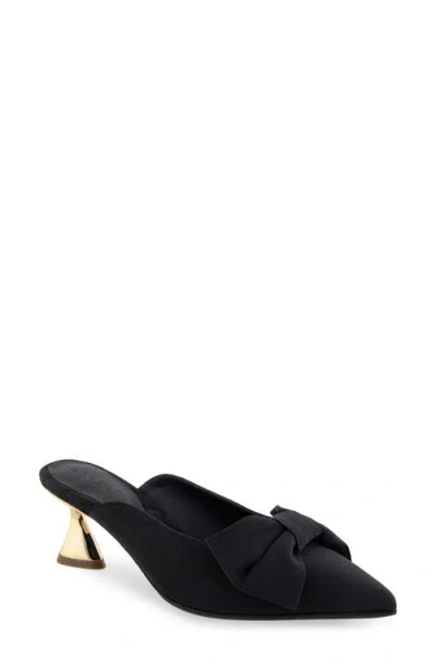 Aerosoles Juju Pointed Toe Mule In Black Fabric