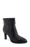 Aerosoles Laia Cuffed Bootie In Black Leather