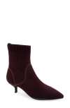 Aerosoles Lanita Pointed Toe Kitten Heel Bootie In Deep Aubergine Knit