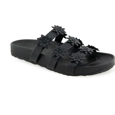 Aerosoles Leflor Sandal In Black Faux Leather