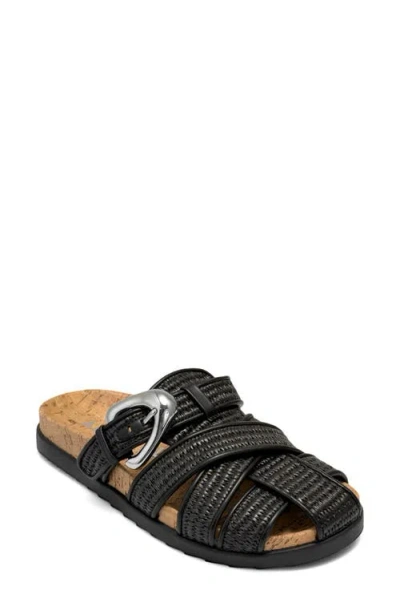 Aerosoles Liberty Woven Raffia Fisherman Mule In Black