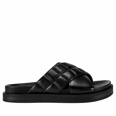 Aerosoles Lina Slide Sandal Black Leather Lina-ltr Women's