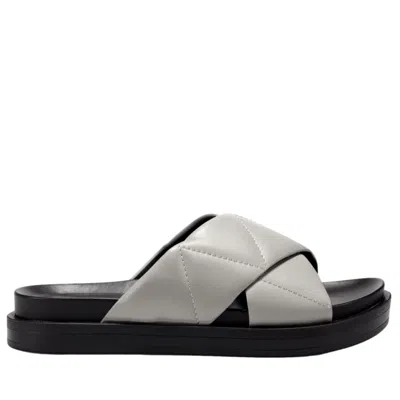 Aerosoles Linney Slide Sandal Grey Leather Linney-037 Women's In Gray