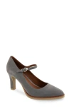 Aerosoles Women's Lois Ornamented Strap Pumps In Thunder Grey Suede