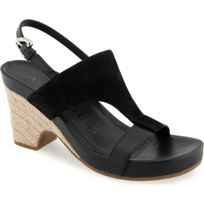 Aerosoles Mackenzie Slingback Sandal In Black Suede