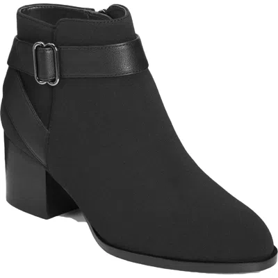Aerosoles Maggie Womens Leather Almond Toe Ankle Boots In Black