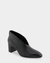 Aerosoles Maud Shootie Women's Us 7 Black Leather Tapered Toe Block Heel Zpo3271