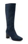 Aerosoles Micah Boot In Navy Stretch Smooth Faux Suede