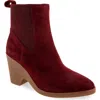 Aerosoles Mylo Wedge Bootie In Burgundy Suede