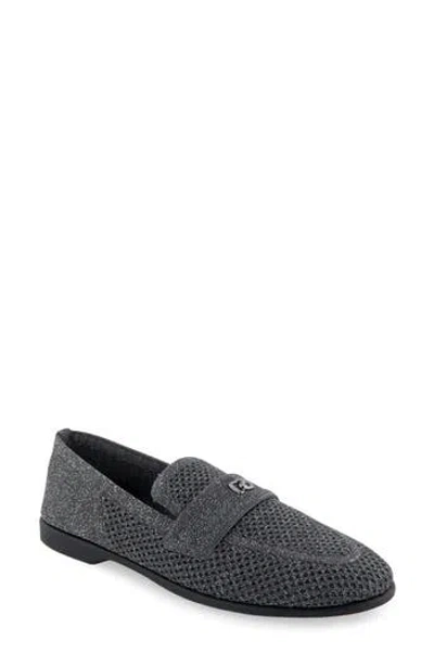 Aerosoles Nanti Knit Flat In Gunmetal Knit Fabric