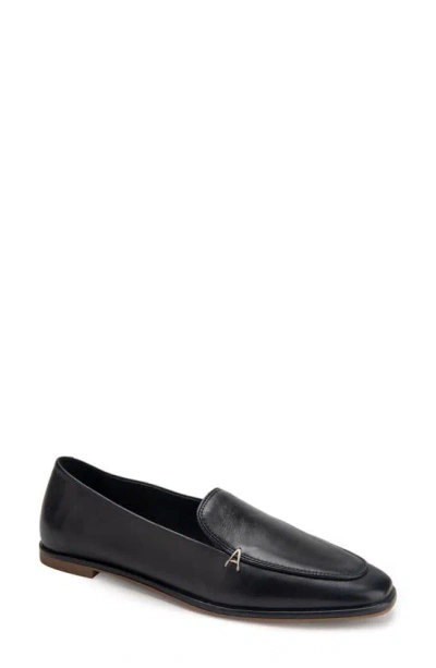 Aerosoles Neo Square Toe Loafer In Black Leather