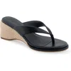Shop Aerosoles Nero Espadrille Wedge Flip Flop In Black Pu