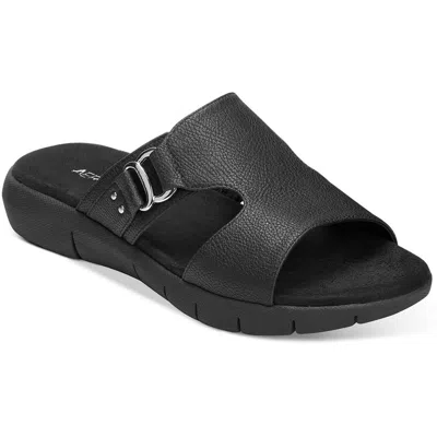 Aerosoles Newwip Womens Padded Insole Manmade Slide Sandals In Black