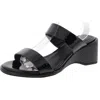 Aerosoles Norine Womens Metallic Open Toe Wedge Sandals In Multi