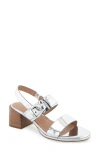 Aerosoles Nova Block Heel Sandal In Silver Mirror Metallic