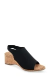 Aerosoles Women's Nuri Peep Toe Wedge In Black Stretch