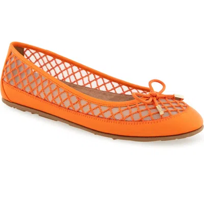 Aerosoles Palma Flat In Bright Orange Mesh