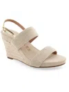 AEROSOLES PAXTON WOMENS METALLIC OPEN TOE WEDGE SANDALS