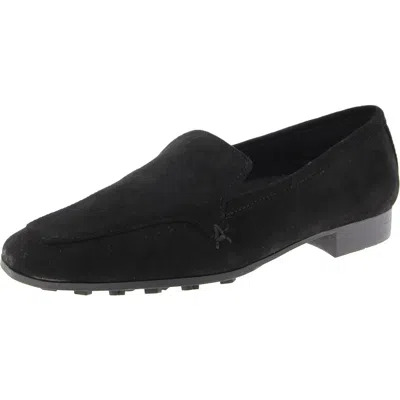 Aerosoles Paynes Womens Solid Leather Slip-on Sneakers In Black Suede