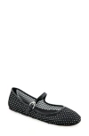 Aerosoles Peggy Mary Jane Mesh Flat In Crystal/black Mesh