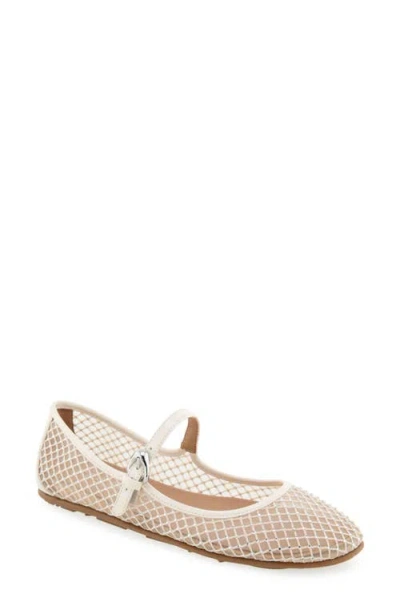 Aerosoles Peggy Mary Jane Mesh Flat In Crystal/eggnog Mesh