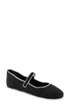 Aerosoles Perry Knit Mary Jane Flat In Black Knit Fabric