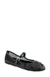 Aerosoles Petal Mary Jane Mesh Flat In Black Mesh Fabric