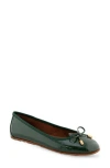 Aerosoles Pia Ballet Flat In Fir Green Patent