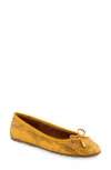 Aerosoles Pia Ballet Flat In Yellow Embossed Snake Print