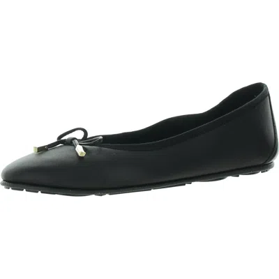 Aerosoles Pia Womens Bow Leather Ballet Flats In Black