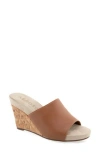 Aerosoles Women's Pierce Open Toe Wedge Sandals In Tan Pu Leather