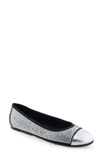 Aerosoles Pierre Rhinestone Ballet Flat In Black/clear