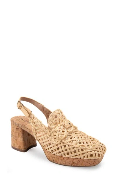 Aerosoles Santiago Raffia Platform Slingback Clog In Natural Raffia