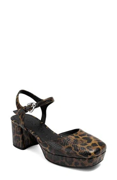 Aerosoles Senna Ankle Strap Platform Pump In Animal Print