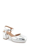 Aerosoles Soir Platform Pump In Silver Mirror Metallic Smooth Faux Leath