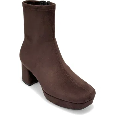 Aerosoles Sussex Faux Leather Platform Bootie In Brown