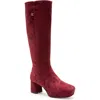 Aerosoles Syndey Knee High Boot In Red Kid Suede