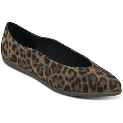 Aerosoles Virona Womens Leather Slip On Flats In Brown