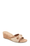 Aerosoles Wava Wedge Slide Sandal In Natural,tan Raffia