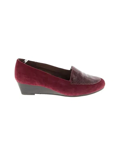 Pre-owned Aerosoles Wedges In Burgundy