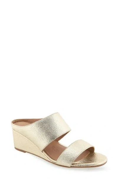 Aerosoles Women's Wheeler Strap Wedge Sandals In Soft Gold Canvas